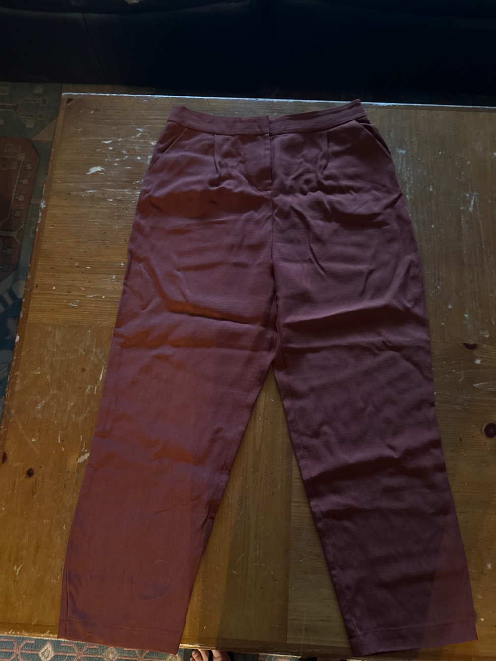 VETTA Ribbed Leggings in Rust Red